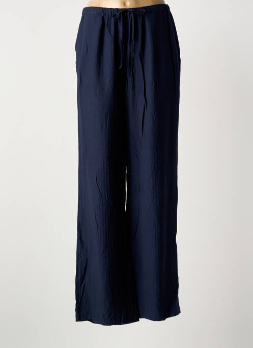 Pantalon droit tissage popeline taille normale bleu CREAM femme