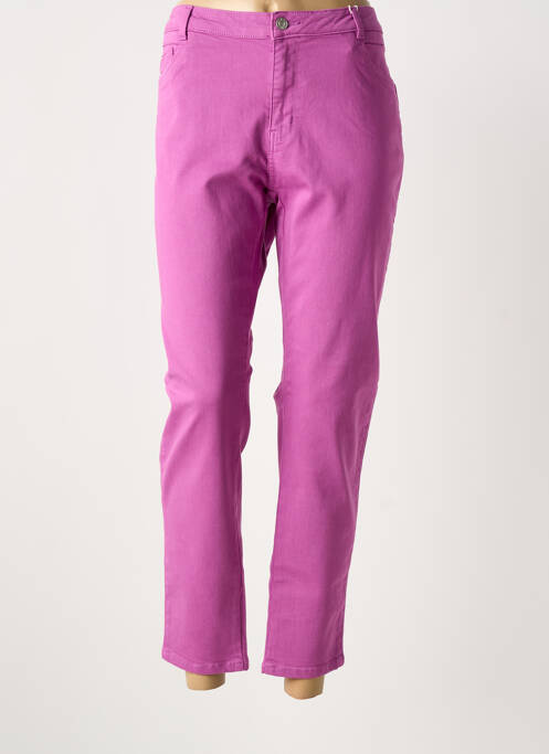 Pantalon 7/8 stretch taille normale violet C'EST BEAU LA VIE femme