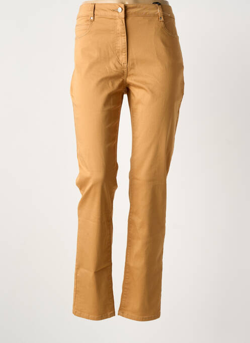 Pantalon droit stretch taille normale marron JULIE GUERLANDE femme
