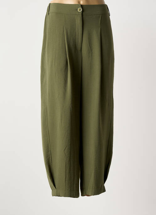 Pantalon large tissage popeline taille normale vert MAT. femme