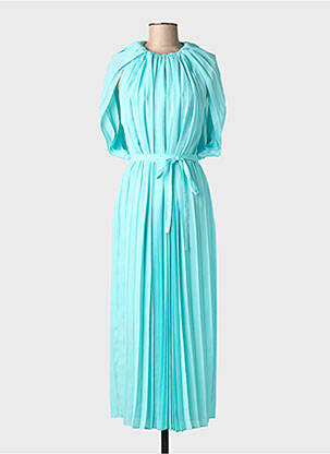 Robe longue manches courtes manches courtes bleu MEIMEIJ femme