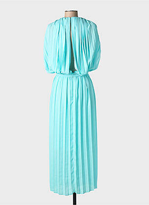 Robe longue manches courtes manches courtes bleu MEIMEIJ femme