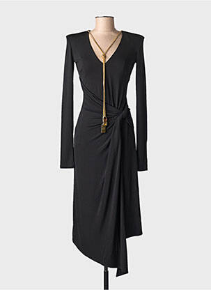 Robe mi-longue manches longues manches longues noir ELISABETTA FRANCHI femme