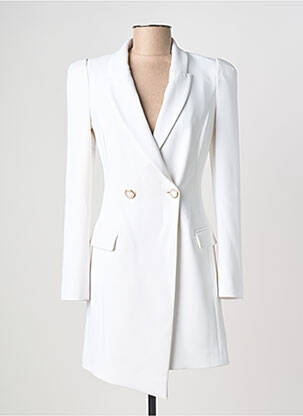 Manteau long epaulette sans capuche blanc ELISABETTA FRANCHI femme