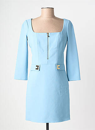 Robe courte fermeture zippée au dos manches longues bleu ELISABETTA FRANCHI femme