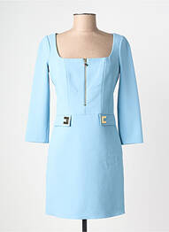 Robe courte fermeture zippée au dos manches longues bleu ELISABETTA FRANCHI femme