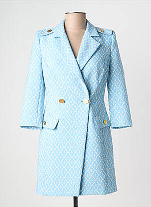 Manteau long coupe cintrée sans capuche bleu ELISABETTA FRANCHI femme