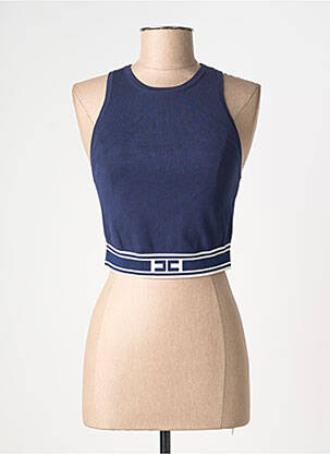 Top stretch sans manche bleu ELISABETTA FRANCHI femme