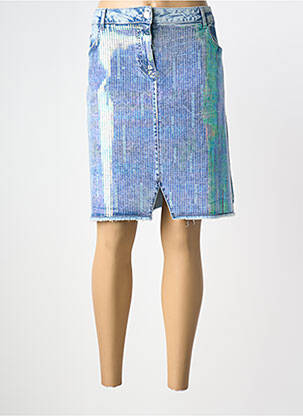Jupe mi-longue stretch bleu 9010837157557 femme