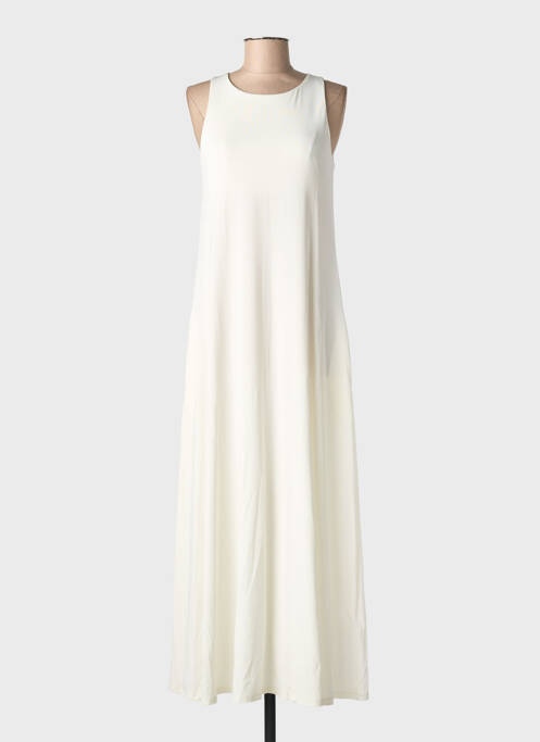 Robe longue tissage crêpe sans manche beige MAXMARA femme