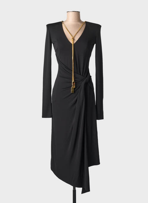 Robe mi-longue manches longues manches longues noir ELISABETTA FRANCHI femme