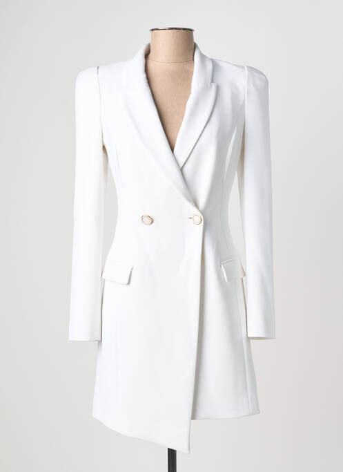 Manteau long epaulette sans capuche blanc ELISABETTA FRANCHI femme