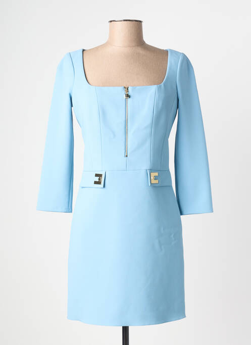 Robe courte fermeture zippée au dos manches longues bleu ELISABETTA FRANCHI femme
