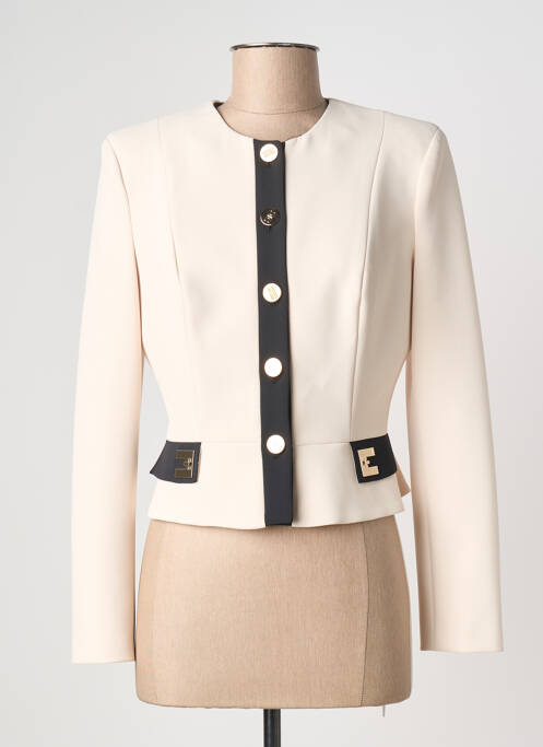 Veste chic tissage crêpe beige ELISABETTA FRANCHI femme
