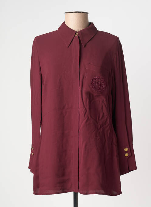 Chemisier tissage crêpe manches longues rouge ELISABETTA FRANCHI femme