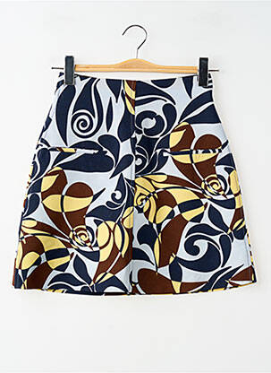 Jupe courte taille haute bleu ZARA femme