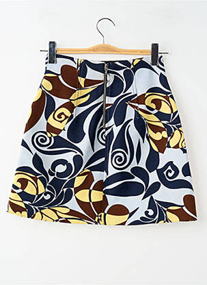 Jupe courte taille haute bleu ZARA femme
