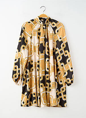 Robe courte coupe évasée manches longues beige H&M femme