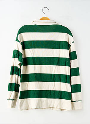 Polo imprimé rayures manches longues vert ZARA femme