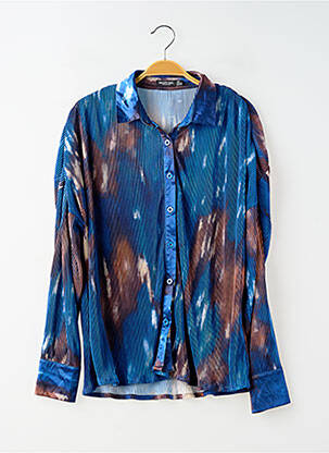 Chemisier coupe fluide manches longues bleu NASTY GAL femme
