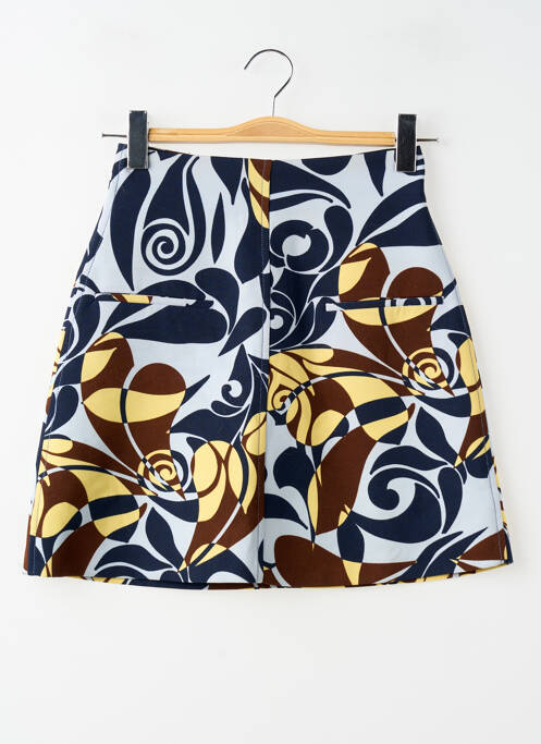 Jupe courte taille haute bleu ZARA femme