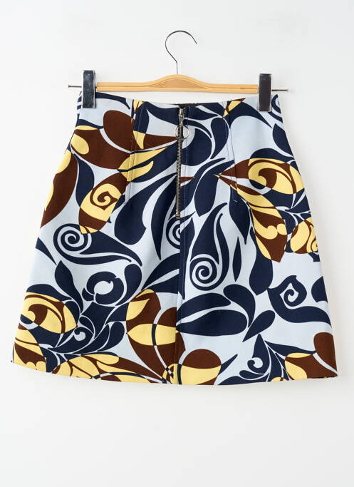Jupe courte taille haute bleu ZARA femme