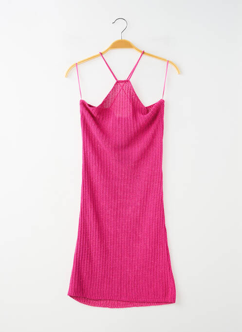 Robe courte coupe cintrée fines bretelles rose MANGO femme