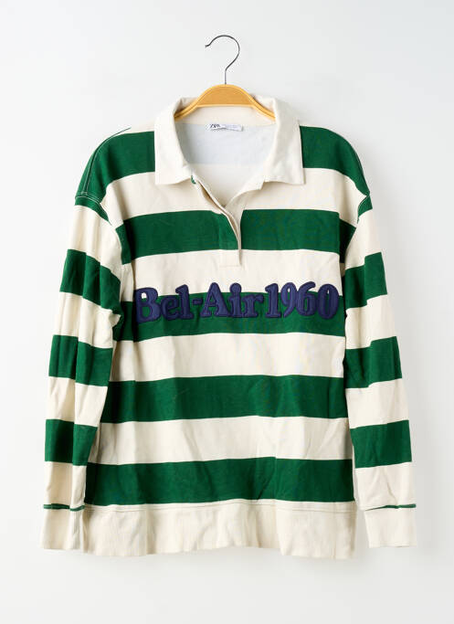Polo manches longues manches longues vert ZARA femme