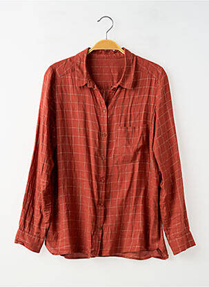 Chemisier coupe droite manches longues orange SANS MARQUE femme