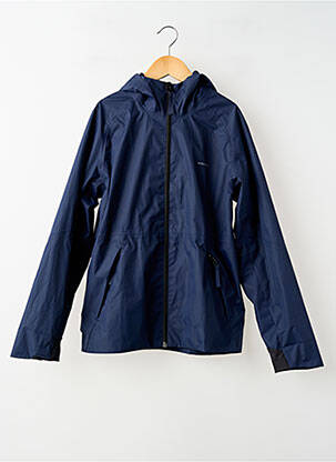 Coupe-vent effet matière satinée a capuche bleu QUECHUA garcon