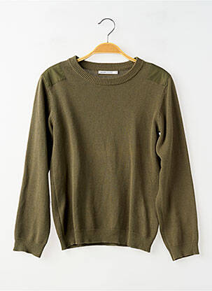 Pull maille souple et aérée manches longues vert MONOPRIX garcon