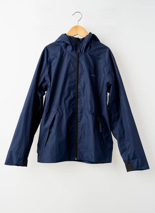 Coupe-vent effet matière satinée a capuche bleu QUECHUA garcon