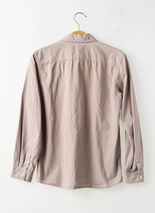 Chemise manches longues tissage popeline marron CFK garcon