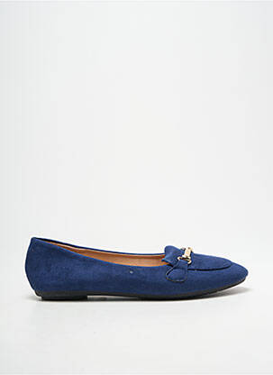 Mocassins chiquet talon plat jusqu'à 3cm bleu DAY-VINE femme