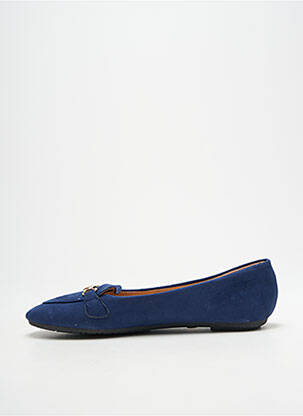 Mocassins chiquet talon plat jusqu'à 3cm bleu DAY-VINE femme