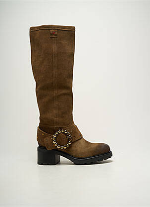 Bottes nubuck talon de 4 à 6cm marron GIO+ femme