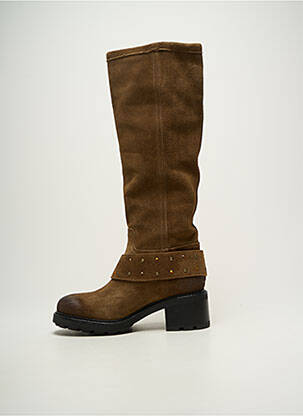 Bottes nubuck talon de 4 à 6cm marron GIO+ femme