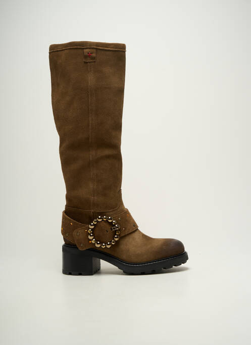 Bottes nubuck talon de 4 à 6cm marron GIO+ femme