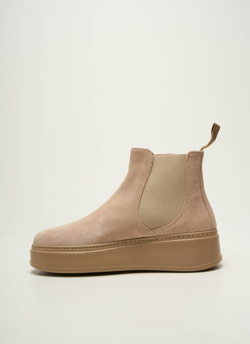 Bottines/boots nubuck talon de 4 à 6cm beige GIO+ femme