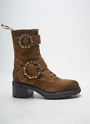 Bottines/boots nubuck talon de 4 à 6cm marron GIO+ femme