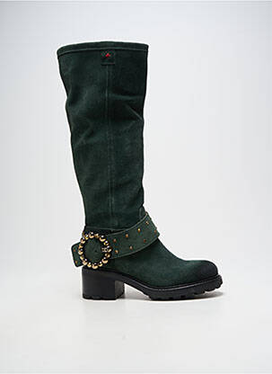 Bottes nubuck talon de 4 à 6cm vert GIO+ femme