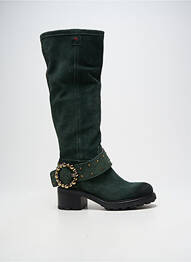 Bottes nubuck talon de 4 à 6cm vert GIO+ femme