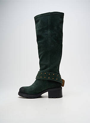 Bottes nubuck talon de 4 à 6cm vert GIO+ femme