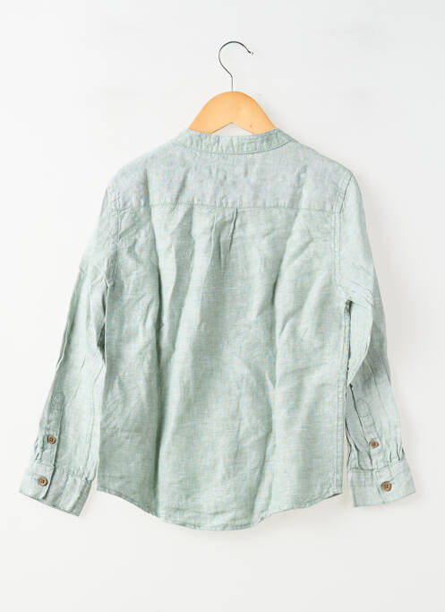 Chemise manches longues col mao vert MONOPRIX garcon