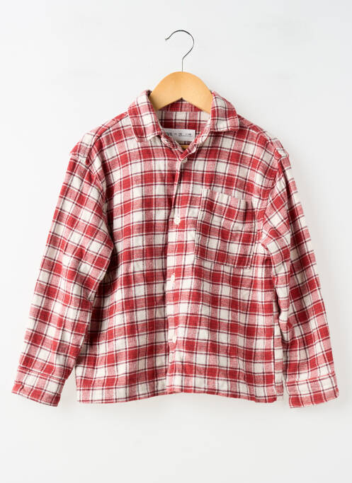 Chemise manches longues imprimé carreaux rouge ZARA garcon