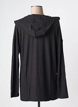 Sweat-shirt à capuche col v manches longues noir SHEEGO femme