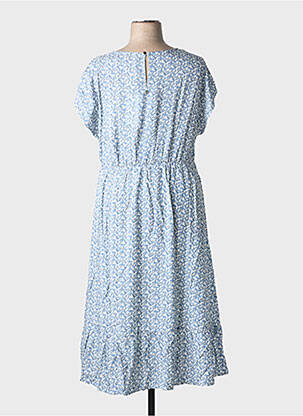 Robe longue manches courtes manches courtes bleu SHEEGO femme