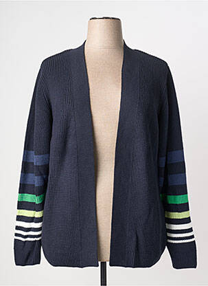 Gilet manches longues col châle bleu TRIANGLE femme
