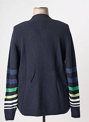 Gilet manches longues col châle bleu TRIANGLE femme