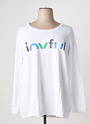 Pull stretch manches longues blanc SHEEGO femme